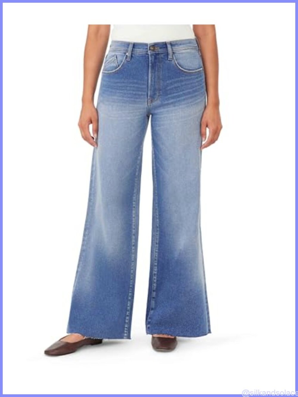 Kaya Vintage Straight High-Rise Wide Leg Jeans Raw Hem 32-Inch Inseam